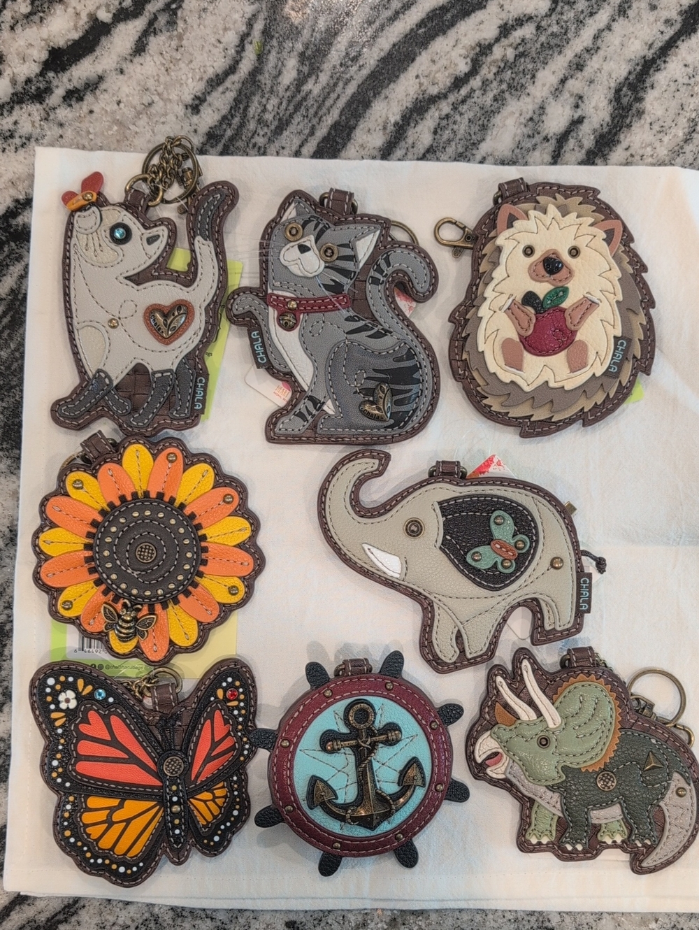 Chala Animal Key Chain Zip Coin Pouch Bag Charm - Choose One - Picture 4 of 12